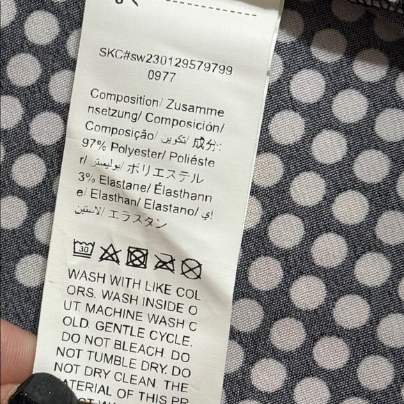 GOMORN women’s size medium halter neck blouse pullover pink black stripes & dots - Picture 7 of 11